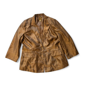 Midnight Velvet Shimmer Bronze Blazer 2X